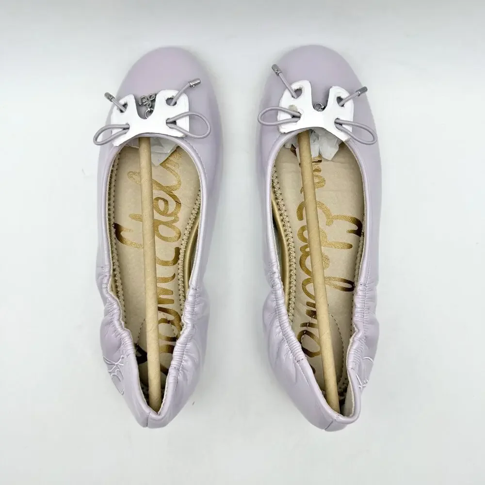 Sam Edelman Kids Felicia Ballet Flats US 3 M EU 35 Soft Lilac Vegan Leather NIB